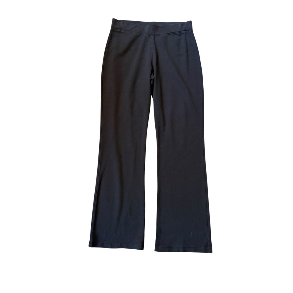 Pure Jill Womens Black Cotton Modal Stretch Flare Leg Knit Pants Size Medum